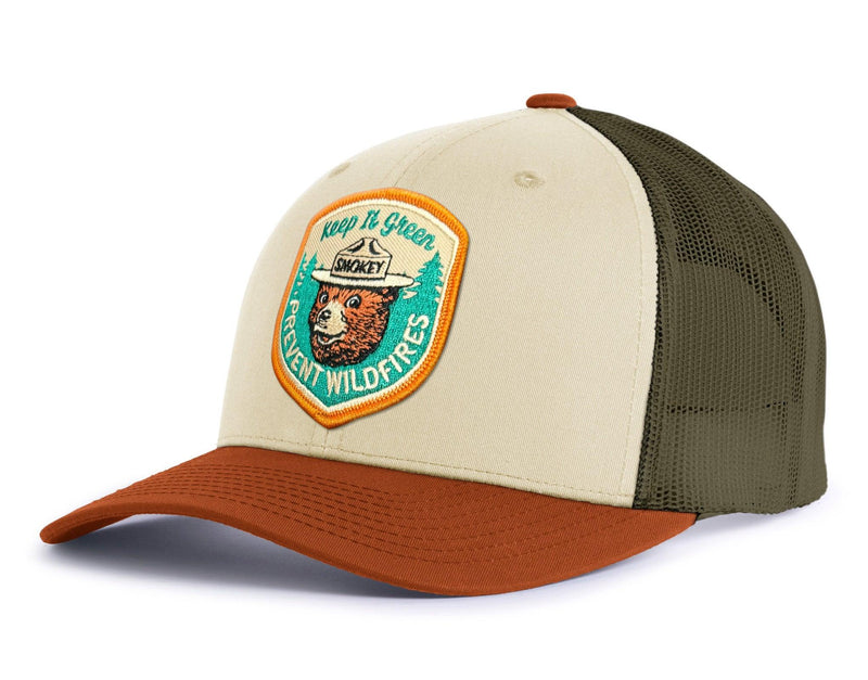 SMOKEY BEAR 6-Panel Low-Profile Snapback, Richardson 115 Beige