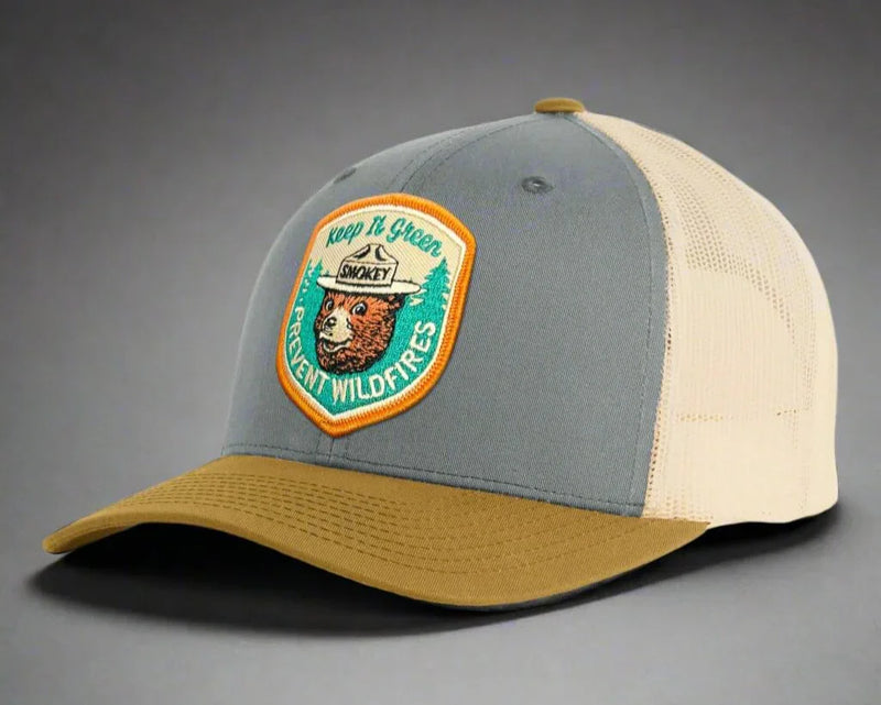 SMOKEY BEAR 6-Panel Low-Profile Snapback, Richardson 115 Grey