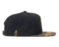 SASQUATCH 6 - Panel Flat Camo Hat Black - Tailgate Hats