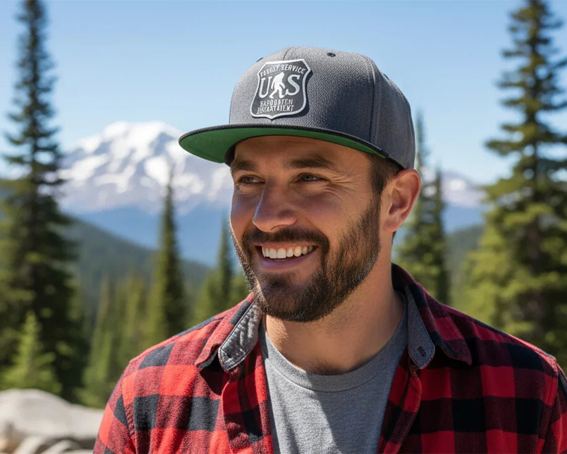 SASQUATCH 6 - Panel Flat Snapback Grey Black - Tailgate Hats