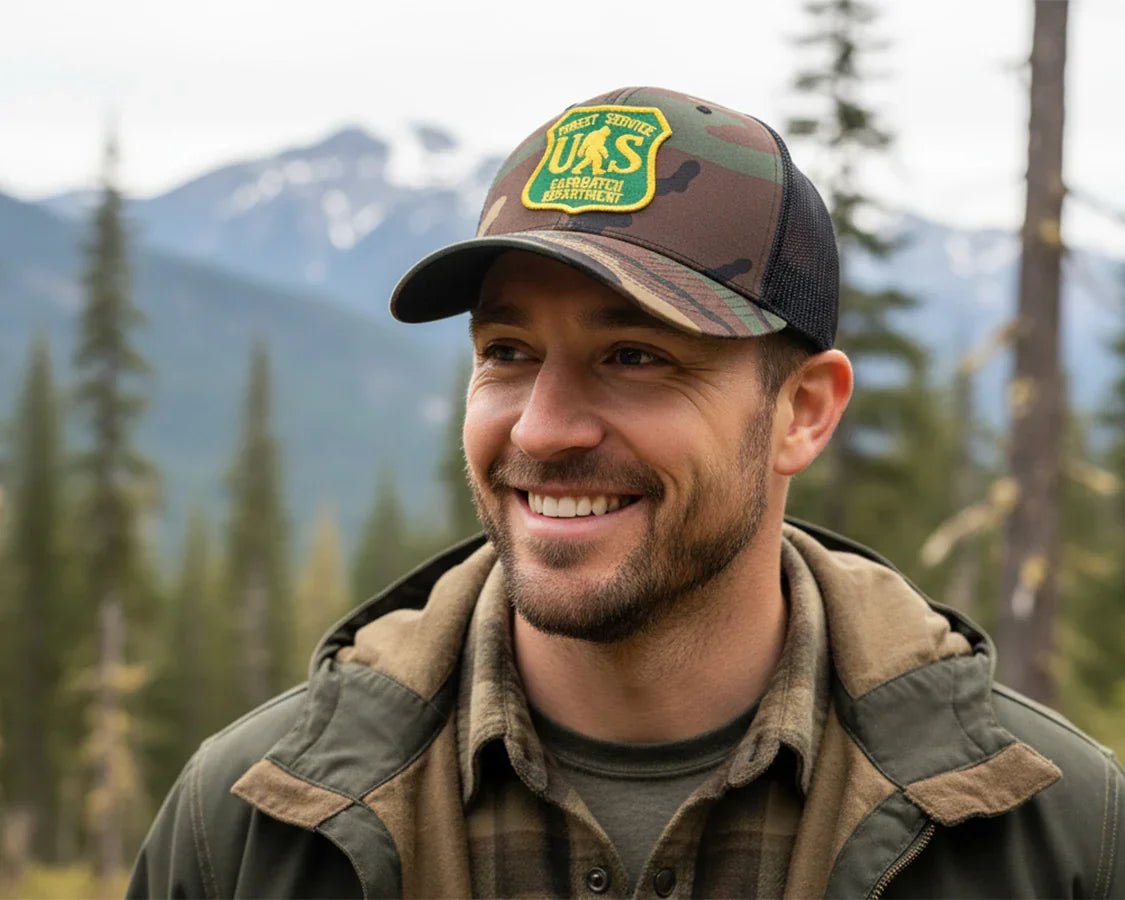SASQUATCH 6 - Panel Curved Camo Hat - Tailgate Hats