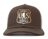 SASQUATCH 6-Panel Curved Snapback, Richardson 112 Brown