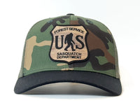 SASQUATCH WOOD 6-Panel Curved Camo Hat Black