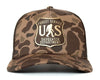 SASQUATCH 5-Panel Curved Camo Hat, Richardson 112 Brown