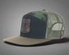 BIGFOOT 7-Panel Flat Bill Camo Snapback, Richardson 168 Black