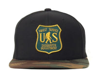 SASQUATCH 6-Panel Flat Camo Hat Black