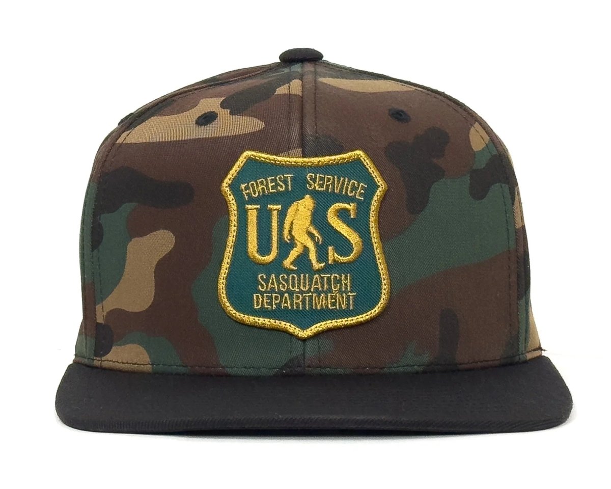 SASQUATCH 6-Panel Flat Camo Hat Brown - Tailgate Hats