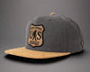 SASQUATCH WOOD CORK 6-Panel Flat Snapback Charcoal