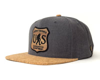 SASQUATCH WOOD CORK 6-Panel Flat Snapback Charcoal