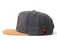 SASQUATCH WOOD CORK 6-Panel Flat Snapback Charcoal