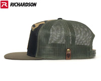 SASQUATCH 7-Panel Flat Bill Camo Snapback, Richardson 168 Black