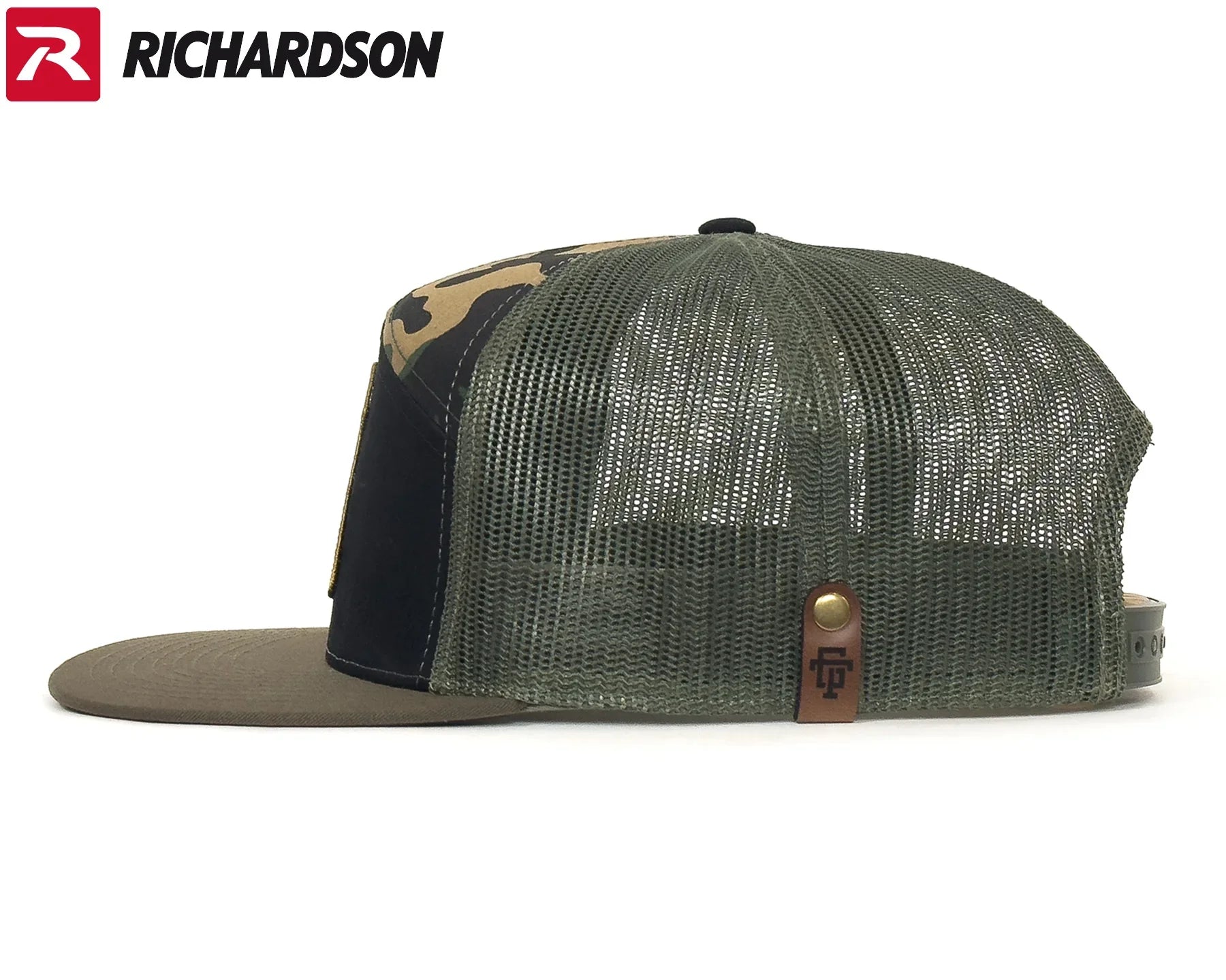 SASQUATCH 7-Panel Flat Bill Camo Snapback, Richardson 168 Black