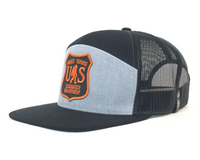 SASQUATCH 7-Panel Flat Bill Snapback, Richardson 168 Black
