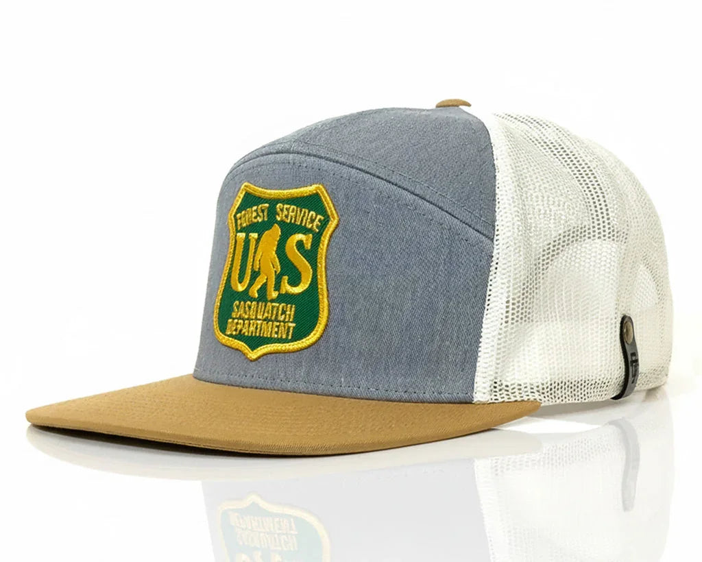 SASQUATCH 7-Panel Flat Bill Snapback, Richardson 168 Grey