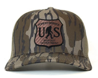 BIGFOOT 5-Panel Curved Camo Hat, Richardson 112 Mossy Oak Bottomland