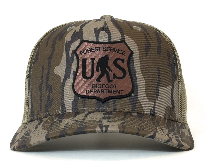BIGFOOT 5-Panel Curved Camo Hat, Richardson 112 Mossy Oak Bottomland