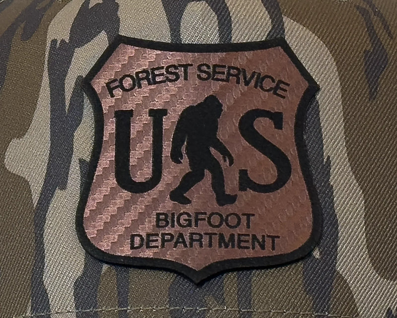 BIGFOOT 5-Panel Curved Camo Hat, Richardson 112 Mossy Oak Bottomland