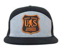SASQUATCH 7-Panel Flat Bill Snapback, Richardson 168 Black