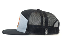 SASQUATCH 7-Panel Flat Bill Snapback, Richardson 168 Black