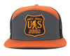 SASQUATCH 7-Panel Flat Bill Snapback, Richardson 168 Orange