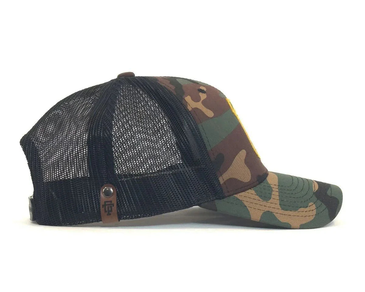 SMOKEY BEAR 6 - Panel Curved Camo Hat Green - Tailgate Hats
