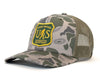 SASQUATCH 5-Panel Curved Camo Hat, Richardson 112 Green