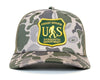 SASQUATCH 5-Panel Curved Camo Hat, Richardson 112 Green