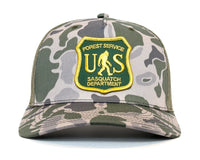 SASQUATCH 5-Panel Curved Camo Hat, Richardson 112 Green