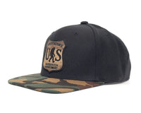 SASQUATCH WOOD 6-Panel Flat Camo Hat Black