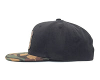 SASQUATCH WOOD 6-Panel Flat Camo Hat Black