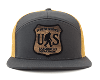 SASQUATCH WOOD 7-Panel Flat Bill Trucker, Richardson 168 Grey