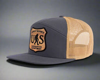 SASQUATCH WOOD 7-Panel Flat Bill Trucker, Richardson 168 Grey