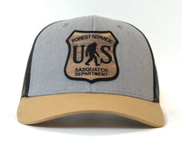 SASQUATCH WOOD 6-Panel Curved Snapback Grey Black