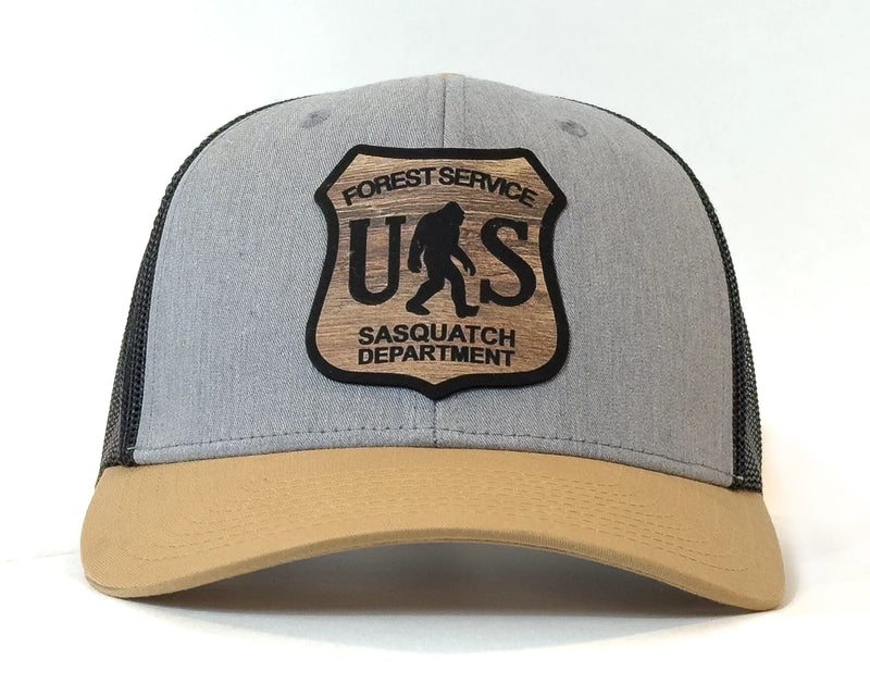 SASQUATCH WOOD 6-Panel Curved Snapback Grey Black