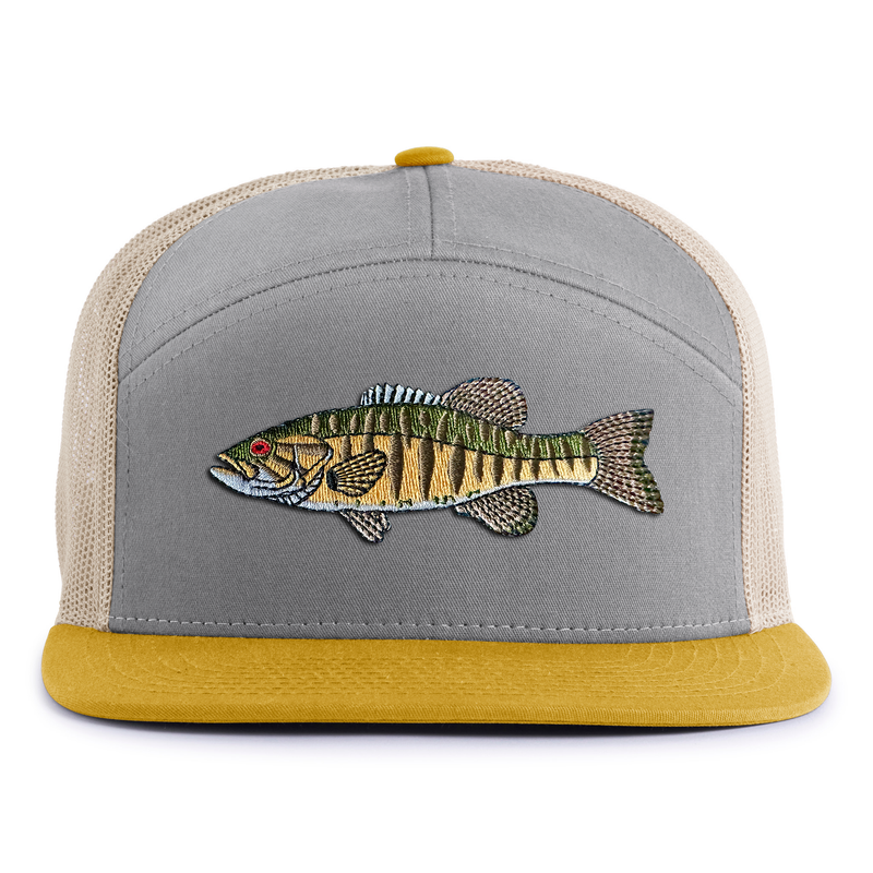 SMALLMOUTH BASS 7-Panel Flat Snapback