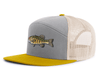 SMALLMOUTH BASS 7-Panel Flat Snapback, Richardson 168 Grey