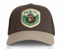 SMOKEY BEAR 6 - Panel Curved Snapback, Richardson 112 Brown - Tailgate Hats