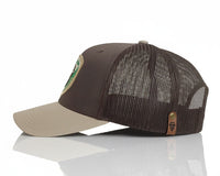 SMOKEY BEAR 6 - Panel Curved Snapback, Richardson 112 Brown - Tailgate Hats