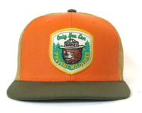 SMOKEY BEAR 6 - Panel Flat Snapback Orange Gold - Tailgate Hats