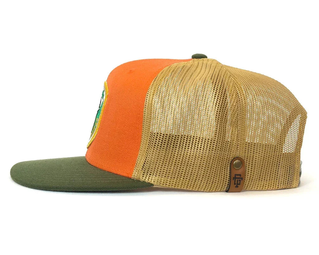 SMOKEY BEAR 6-Panel Flat Snapback Orange Gold