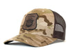 SMOKEY BEAR 6-Panel Curved Camo Hat Brown