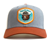 SMOKEY BEAR 6-Panel Curved Snapback, Richardson 112 Orange