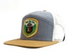 SMOKEY BEAR 7-Panel Flat Snapback, Richardson 168 Heather Gold