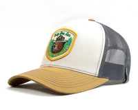 SMOKEY BEAR 6-Panel Curved Snapback, Richardson 112 Beige Gold