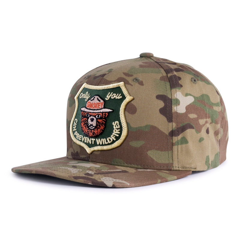 SMOKEY BEAR 6-Panel Flat Camo Hat