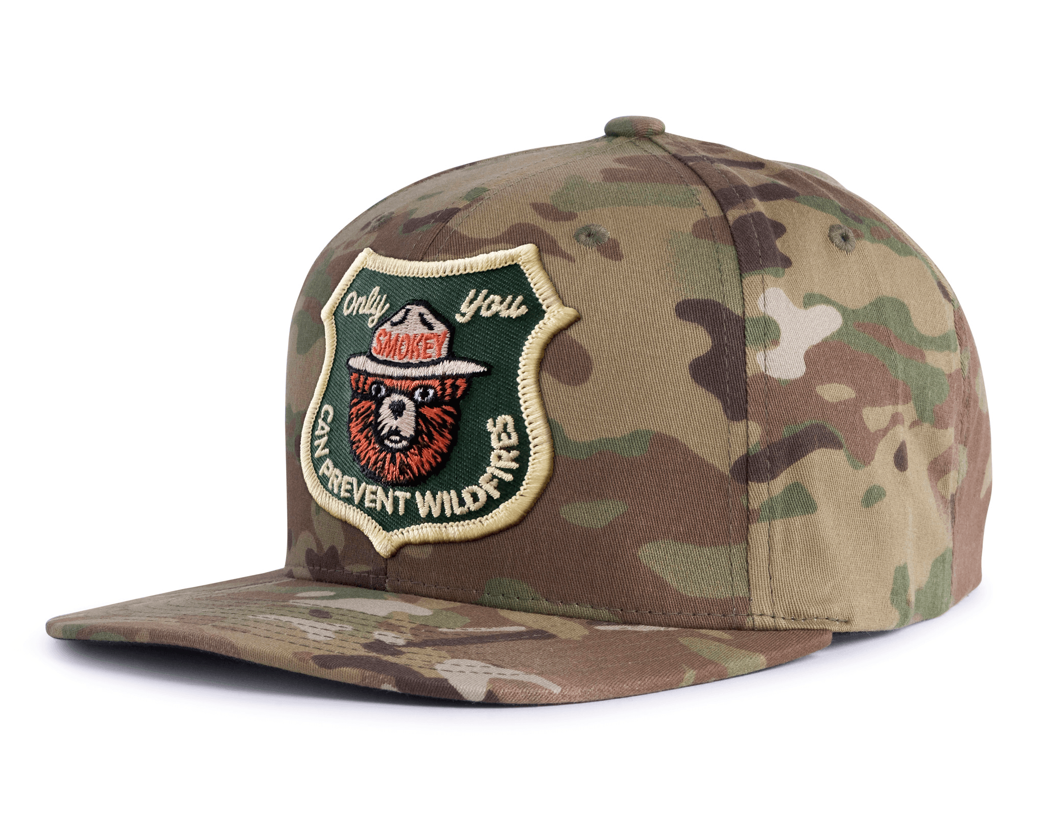 SMOKEY BEAR 6-Panel Flat Camo Hat Beige