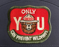 SMOKEY BEAR 7-Panel Flat Snapback, Richardson 168 Grey