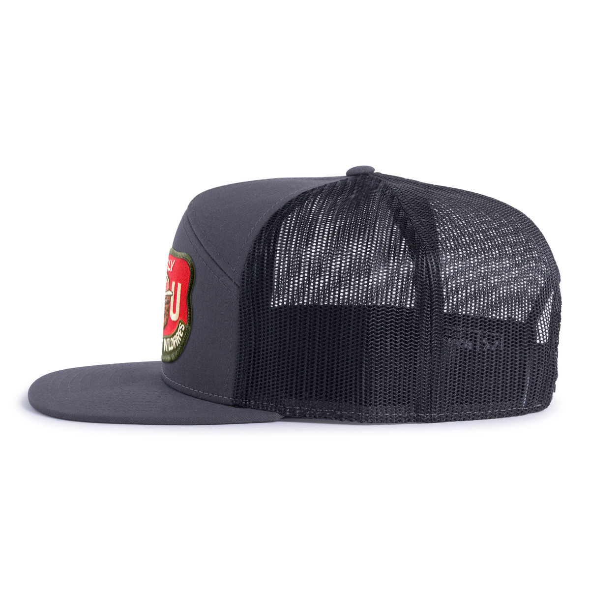 SMOKEY BEAR 7-Panel Flat Snapback, Richardson 168 Grey