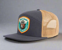 SMOKEY BEAR 7-Panel Flat Snapback, Richardson 168 Grey
