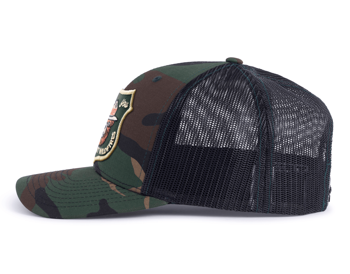 SMOKEY BEAR 6-Panel Curved Camo Hat Green
